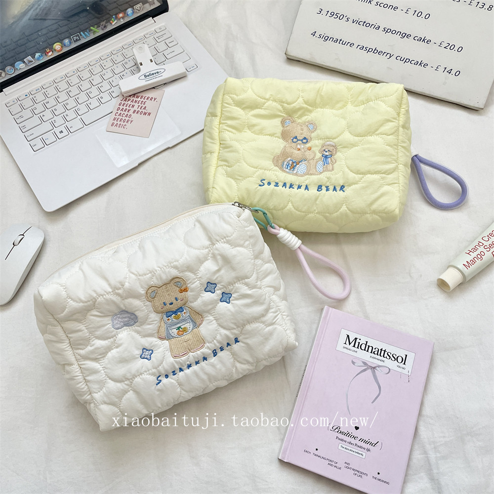 小白兔几 卡通可爱手拿化妆包女便携式大容量洗漱品护肤品收纳袋,淘宝优惠券,粉丝福利购,淘宝优惠卷