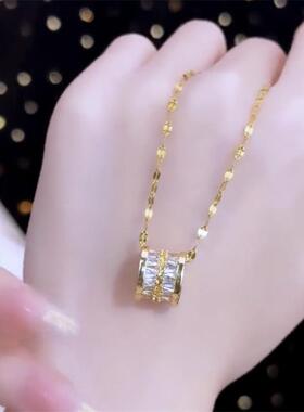 锆石小蛮腰项链女轻奢设计感钛钢不掉色路路通锁骨链时尚新款配饰