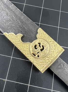 刀剑条子纯手工折叠锻打大马士革钢清刀条子花纹钢雁翎刀身未开刃