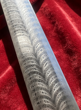 剑胚半成品纯手工折叠锻造大马士革钢八面汉剑宝剑配件剑身未开刃