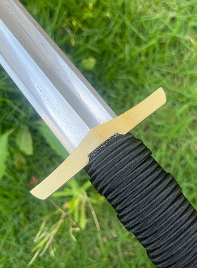 精师铁匠刀剑手工锻打百炼花纹钢复原飞翼瓦面汉剑双手宝剑未开刃