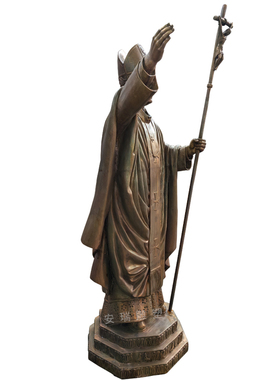 铜雕教皇人物户外景观摆放铸铜大型宗教文化摆放寺庙人物雕像定做