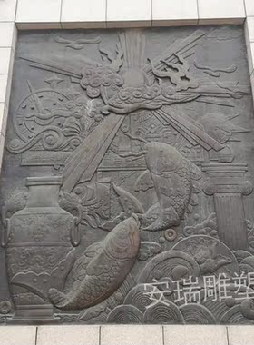 铜雕浮雕 影壁户外校园 广场园林装饰摆放铸铜锻铜背景墙雕塑定做