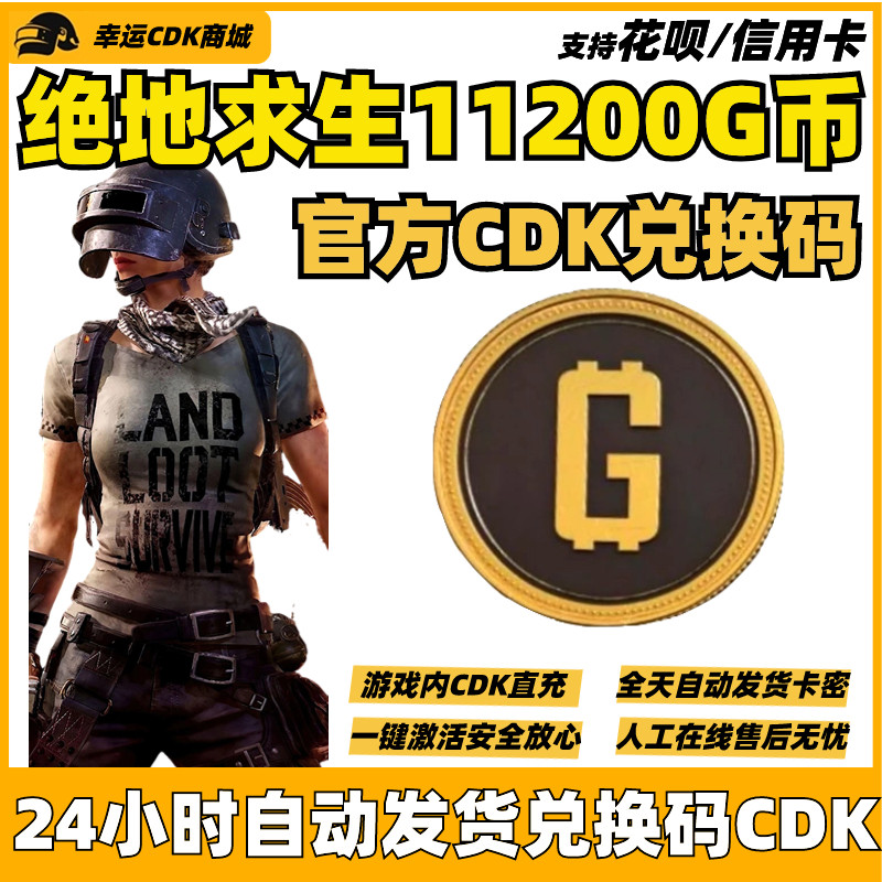 PUBGG币CDK兑换码绝地求生G金币游戏币皮肤点卷吃鸡货币充值直充