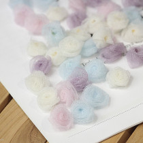 Mini rose flower head flower bud web yarn delicate small flowers clothing accessories head chest flower DIY handmade accessories