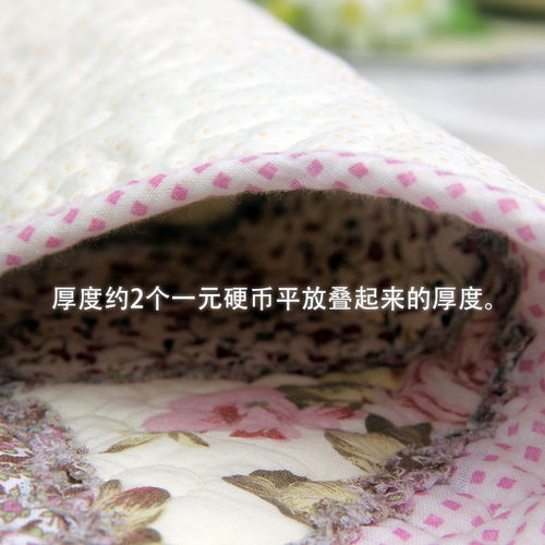 新品全棉学生垫子座垫布艺餐椅垫田园绗缝椅子有绑带坐垫二个包邮 - 图1