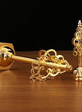 黄铜禅杖唐僧地藏王寺庙小摆件