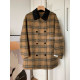 South Korea's Dongdaemun retro plaid double-sided woolen woolen coat coat for women mid-length 2025 autumn and winter new style