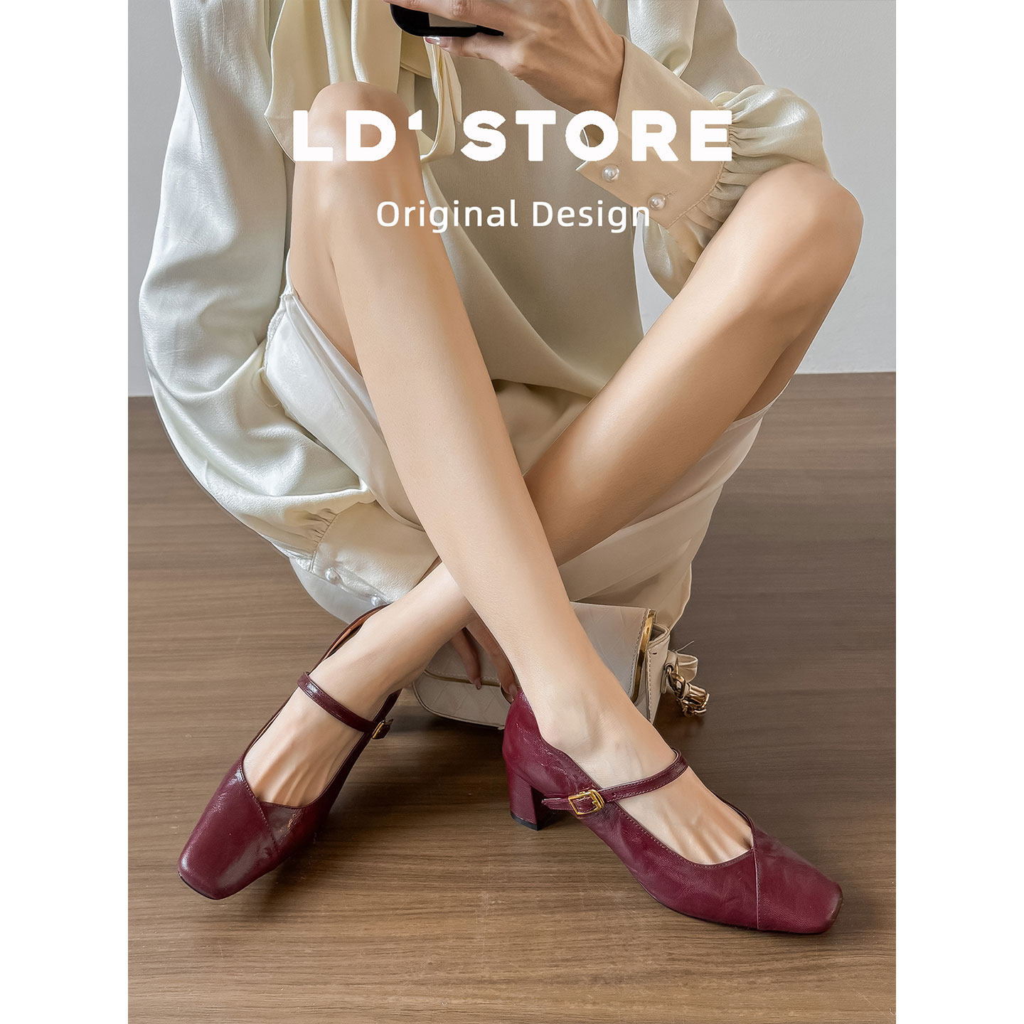 真皮~复古黑色高跟鞋女2026春新款通勤一字带法式粗跟玛丽珍单鞋,淘宝优惠券,粉丝福利购,淘宝优惠卷