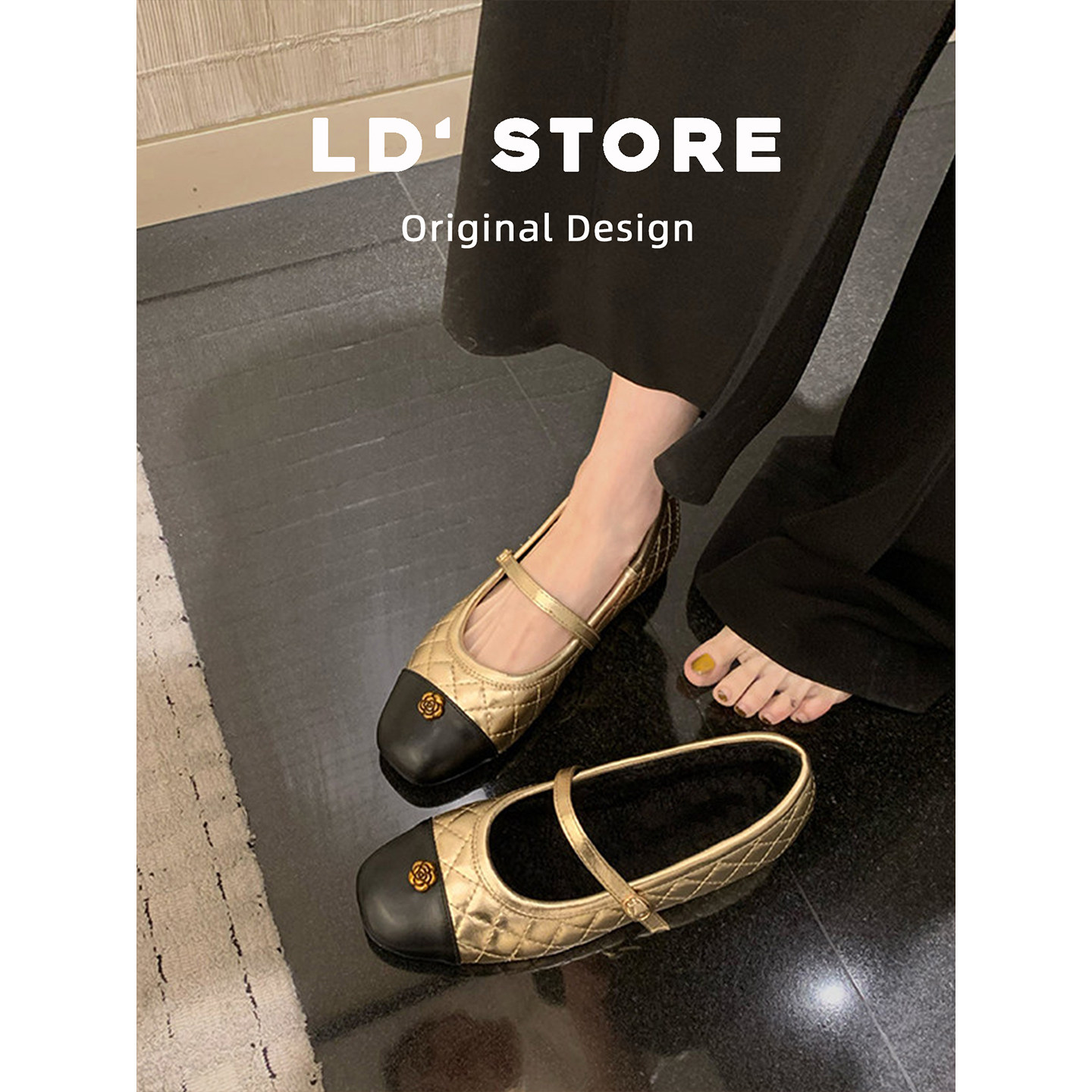 真皮~5cm内增高山茶花玛丽珍鞋女春季新款小香风菱格拼色通勤单鞋,淘宝优惠券,粉丝福利购,淘宝优惠卷