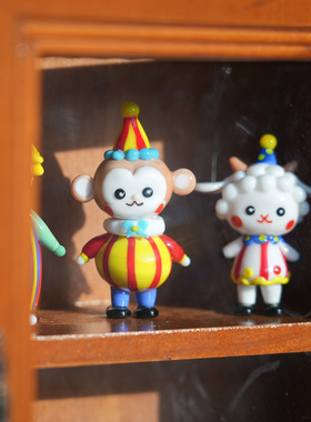 淄博琉璃马戏团可爱动物桌面摆件