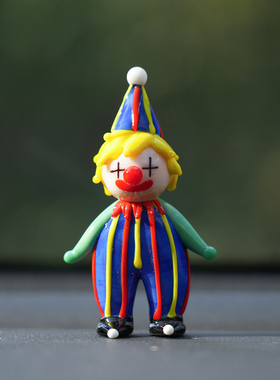 淄博琉璃手作马戏团小丑桌面摆件
