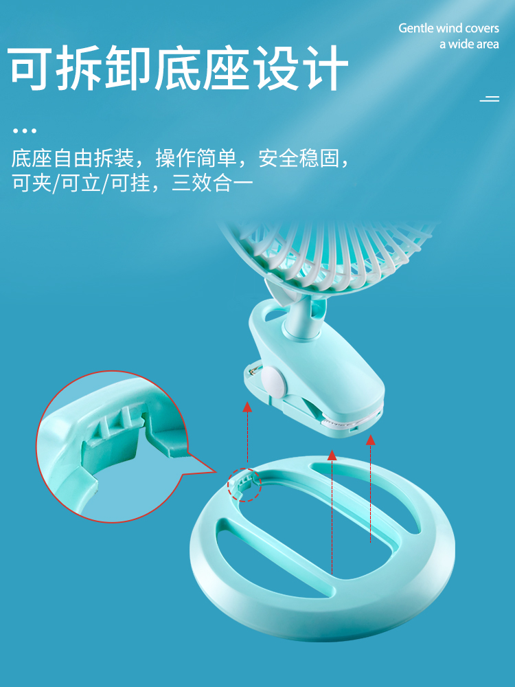 中联电风扇办公室台式壁挂电扇小型学生宿舍床上夹扇家用桌上 - 图1