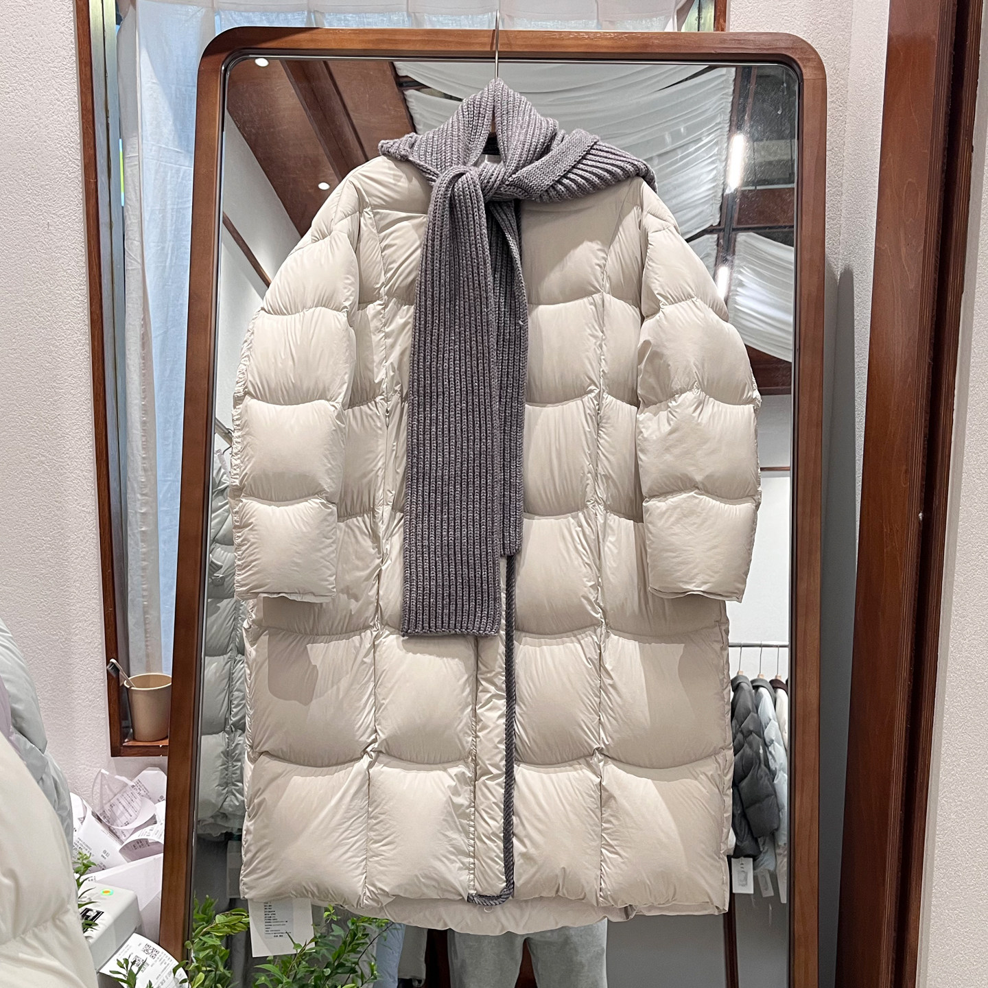 新国标90白鸭绒高端欧货女围巾针织帽过膝长款厚实显瘦韩版羽绒服,淘宝优惠券,粉丝福利购,淘宝优惠卷