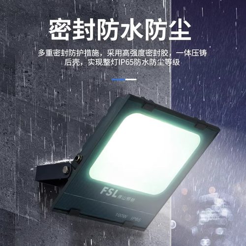 FSL投光灯LED投光灯户外防水射灯室外广告招牌地隧道泛光灯200W - 图0