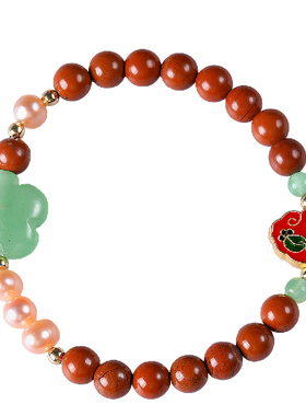 珠花蝶度战国红石圆珠女锁骨链