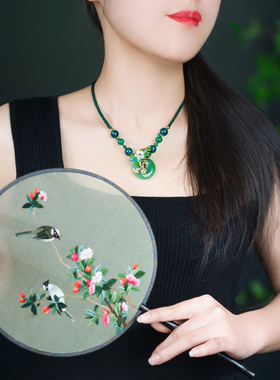 珠花蝶度琉璃玛瑙女原创手作项链