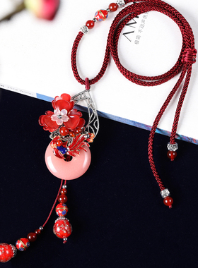 七彩蝶度琉璃琉璃花朵带吊坠女士