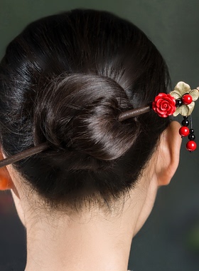 珠花蝶度朱砂合金女手作原创项链