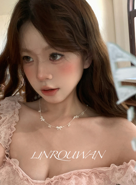 蝴蝶结珍珠项链女轻奢气质choker