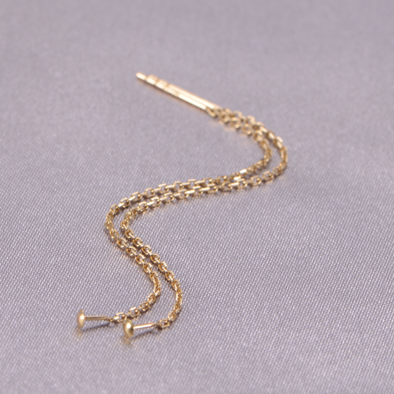 玫瑰金彩金正品女 750 配件蜜蜡 DIY 全孔通孔耳环 金珍珠耳线空托 18K 玫瑰金彩金正品女 750 配件蜜蜡 DIY 全孔通孔耳环 金珍珠耳线空托 18K