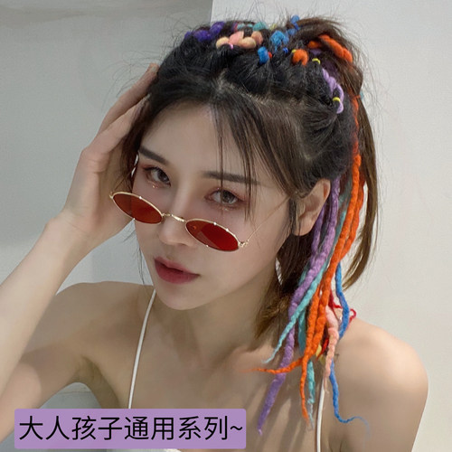 发带脏辫绳编发彩绳藏成人儿童女生绑头发扎头绳脏脏辫发绳男发饰 - 图2