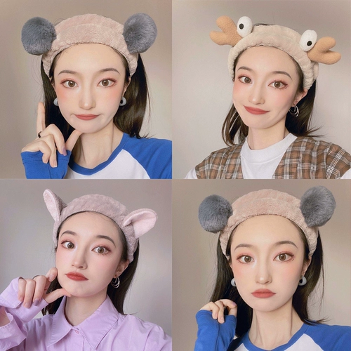 Маска для лица для умывания, повязка на голову, милый ободок, шлем, аксессуар для волос, простой и элегантный дизайн, популярно в интернете, Южная Корея