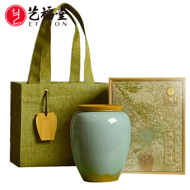 艺福堂茗茶旗舰店艺福堂茶叶新茶西湖龙井茶明前特级15+春绿茶高档礼盒装100g0