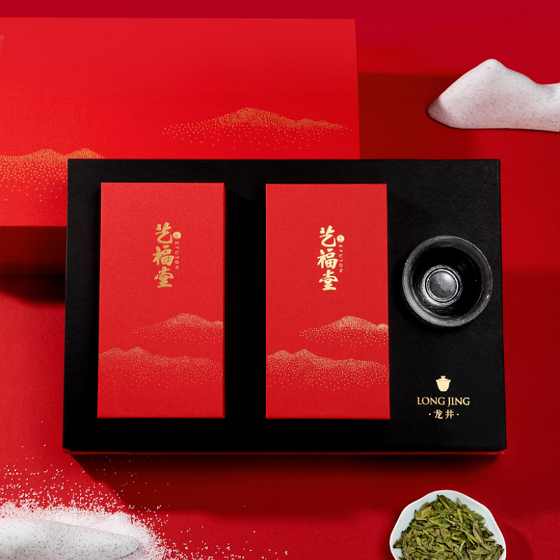 艺福堂茗茶旗舰店艺福堂茶叶新茶龙井茶明前特级正宗绿茶礼盒装年货送礼送长辈2