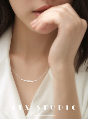 轻奢通勤项链女士法式脖子饰品珍珠金色轻奢小众高级感颈链女款