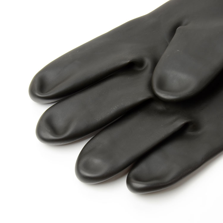 南洋工业乳胶手套加长加厚黑色耐酸碱橡胶皮化工渔业劳保防护包邮 - 图1