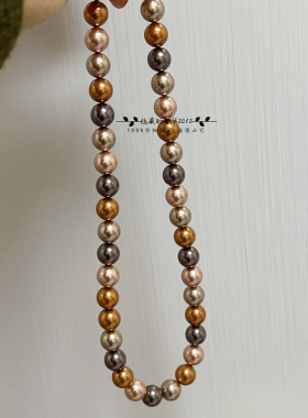 S925进口施家仿水晶珍珠女项链搭配毛衣T恤轻奢时髦气质秋冬穿搭