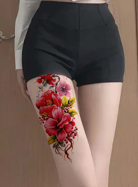 玫瑰性感魅魔遮疤痕花臂大腿锁骨
