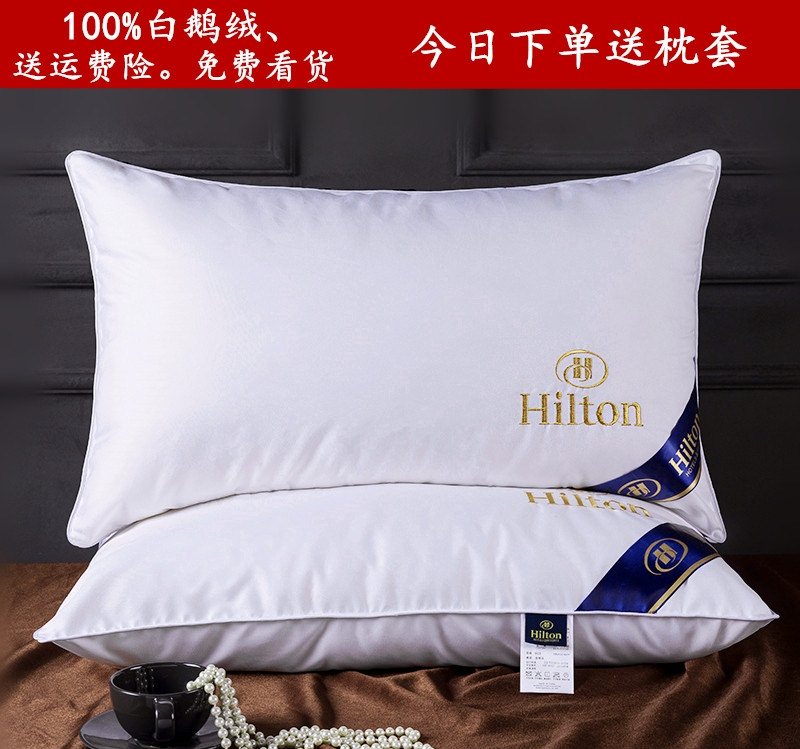 A pair of five-star hotel feather pillow 100 � goose down