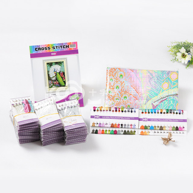 Painting living room bedroom peacock ks green light forest cross stitch