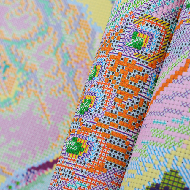 Painting living room bedroom peacock ks green light forest cross stitch