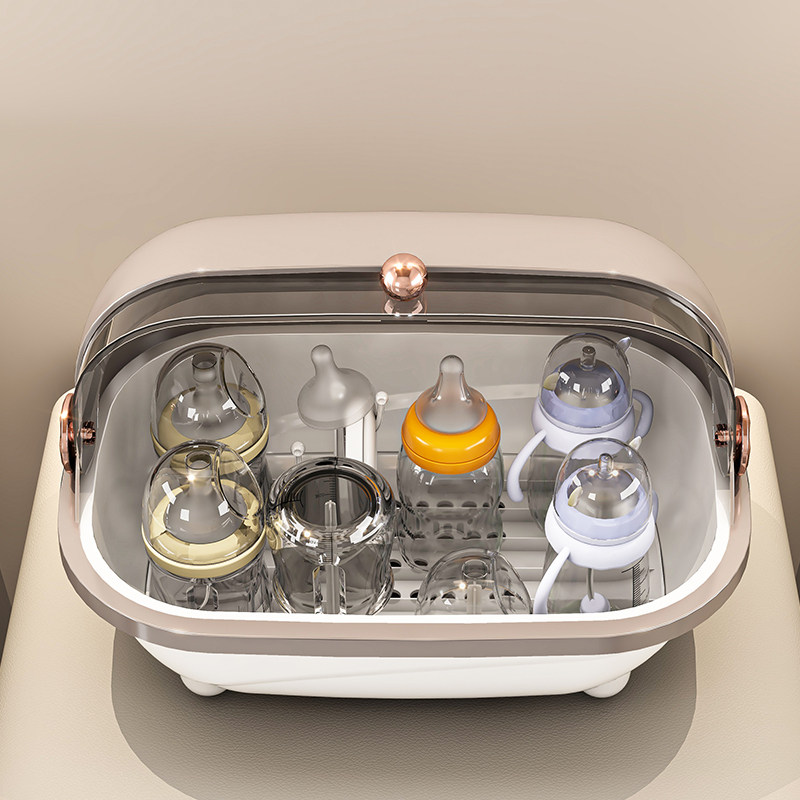 奶瓶收纳箱小型宝宝辅食工具收纳柜沥水架防尘带盖婴儿餐具收纳盒,淘宝优惠券,粉丝福利购,淘宝优惠卷