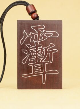雷击木玉化镶银紫微后天八卦侧边