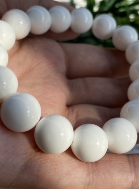 天然深海白贝壳单圈手链文玩手串奶白无暇饰品男女款手链礼物