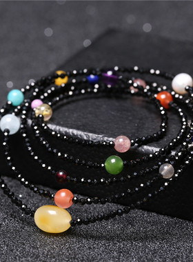 南红刻面超闪尖晶石多宝手串包邮