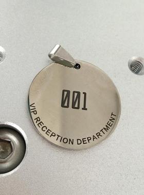 定制圆牌项链吊坠工牌挂链钛钢