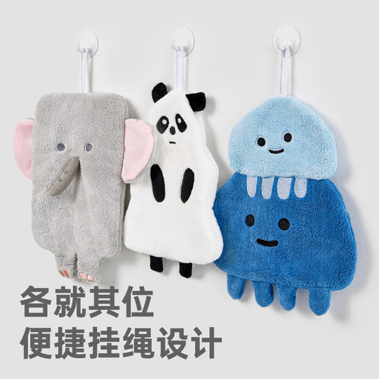 Sanli hanging hand towel absorbent and quick-drying cartoon cute