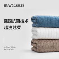 Three Liths Bath Towels Pure Cotton Women Mens All-cotton Antibacterial Big Towels Home Absorbent Adults 2023 New Mens Wrap Scarves