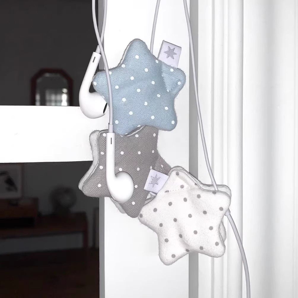 博主同款ins手作布艺星星耳机收纳袋数据线整理神器高颜值少女心,淘宝优惠券,粉丝福利购,淘宝优惠卷