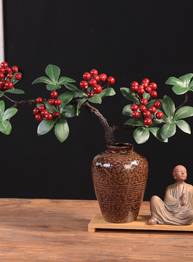 小和尚禅意花瓶复古陶瓷小花器桌茶艺装饰品单只干花文艺术插花摆