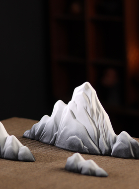 新中式陶瓷假山小摆件禅意摆设微景观鱼缸造景玄关博古架茶桌装饰