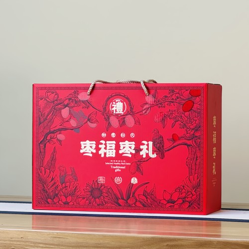 年货红枣礼干果空盒子新疆大枣无核礼品盒干枣纸箱年货礼盒可加印 - 图0