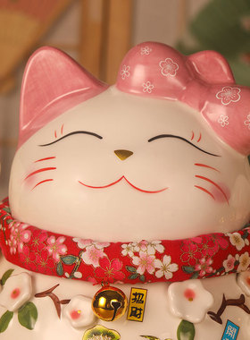 招财猫大号摆件存钱罐店铺开业桃花猫客厅家居饰品陶瓷工艺礼品
