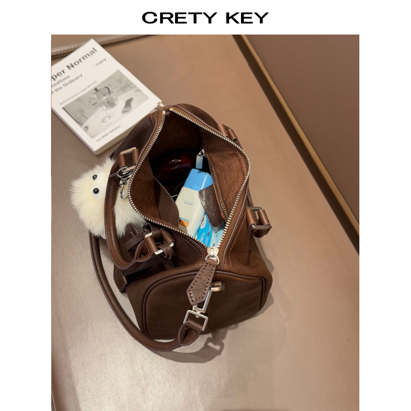 头层水晶植鞣牛皮波士顿手提包女2026新款大容量百搭单肩斜跨包包,淘宝优惠券,粉丝福利购,淘宝优惠卷