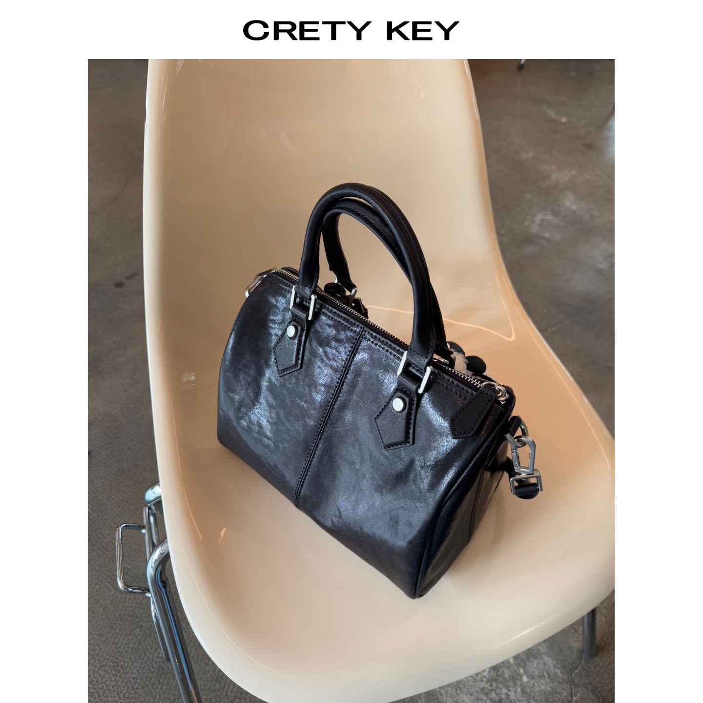 头层水晶植鞣牛皮波士顿手提包女2026新款大容量百搭单肩斜跨包包,淘宝优惠券,粉丝福利购,淘宝优惠卷